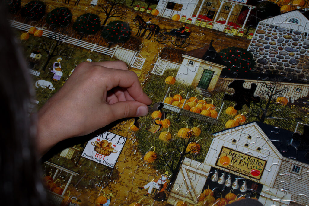 Puzzle with a missing piece. 