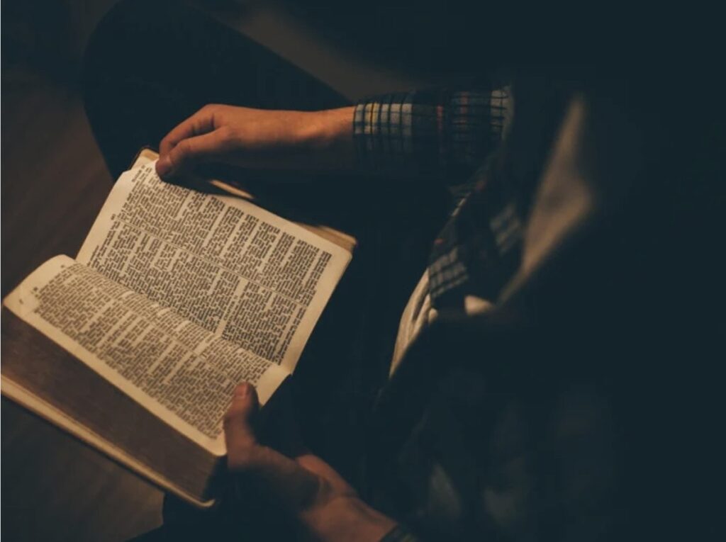 Woman reading Bible